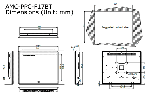 AMC-PPC-F17BT dimensions